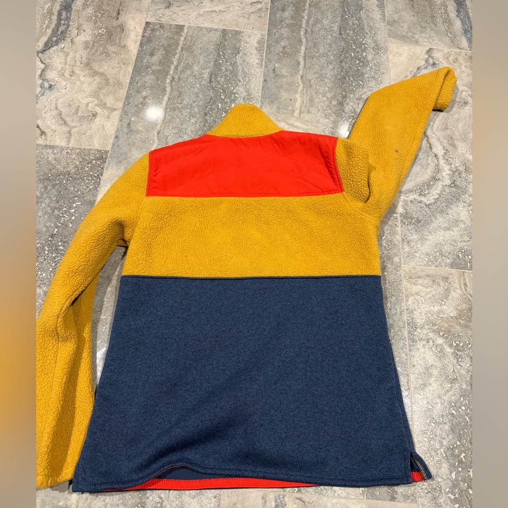 L.L. Bean Yellow and Navy Colorblock Sweatshirt - Picture 2 of 5